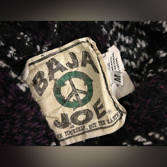 Baja Joe Mens M Purple White Gray Pullover Beach Hippie Hoodie Boho Well Loved - Picture 8 of 8